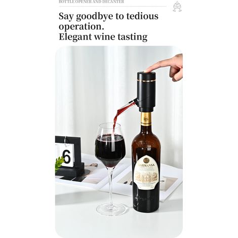 (Aérateur à vin) Carafe électrique rechargeable avec pompe à vide rapide, ouvre-bouteille automatique, aérateur à vin, carafe électronique rapide (1/5)