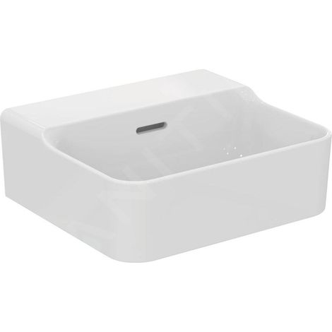 Ideal Standard Conca Ceram - Lave-main 400x350 mm, avec trop-plein, sans trou pour robinet, blanc T381101 (1/4)