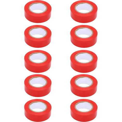 Ruban isolant, étanche, 10 rouleaux de rouge en PVC ignifugé 600 V, (1/5)