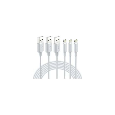 3er-Pack Lightning-Kabel (2 m) – MFi-zertifiziert – Verstärktes Kabel mit Überlastungsschutz – Kompatibel mit iPhone und iPad – Crezuo