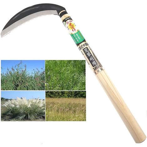 Faux manuelle japonaise épaisse en acier SK-5, fauchage, taille, tonte d'herbe dure, désherbage, outil de jardin, jardinage (1/5)