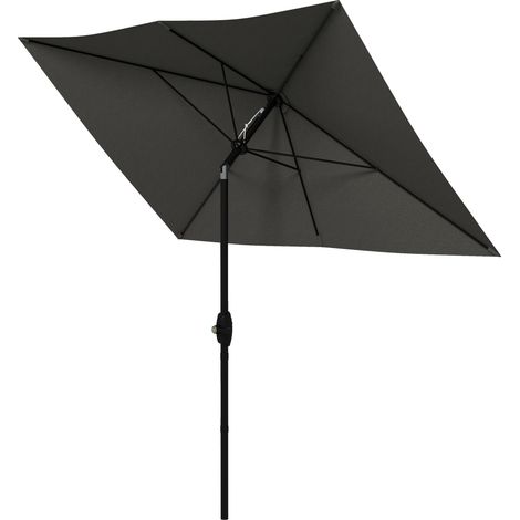 Ombrellone da Giardino Rettangolare 2x3 m Inclinabile con Apertura a Manovella Grigio (1/5)
