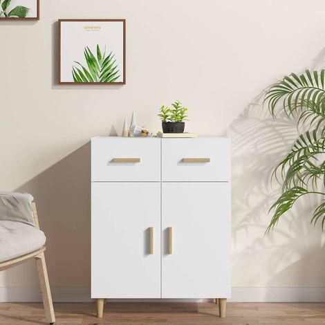 Buffet - Armoire de rangement Enfilade Blanc 69,5x34x89 cm Bois d'ingénierie BV425294 - BonneVie (1/5)