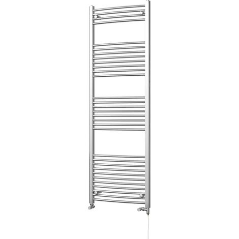 Zennor - Chrome Dual Fuel Towel Rail H1800mm x W600mm Standard - Curved (1/3)