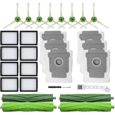 Kit accessoires iRobot Roomba I7/I7+/I3/I4/I6/I8+/J7+/E5/E6/E7 - Pièces de rechange complètes - Nettoyage robot optimal - Durables - Propriétaires de Roomba