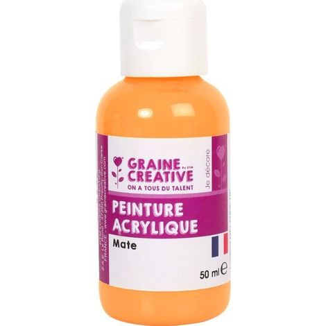 Peinture Acrylique - 50ml - Orange - Mixte - Finition Brillante (1/2)