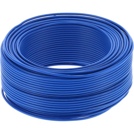 Câble électrique flexible BVR 1x2,5 mm² 19 brins, cuivre rouge, isolation PVC, 100 m (328,1 pi), bleu, 450 V AC (1/5)