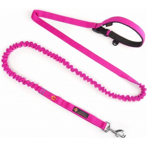 Laisse JoQu® Two Runners avec amortisseur, rose
