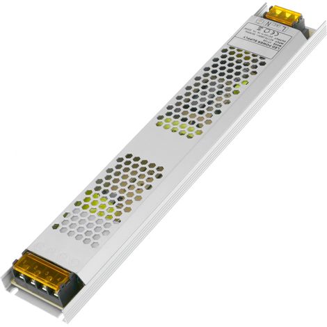 BeMatik - Source d'alimentation industrielle plate 12VDC 16.7A. Mesures 53 x 308 x 21 mm (1/5)