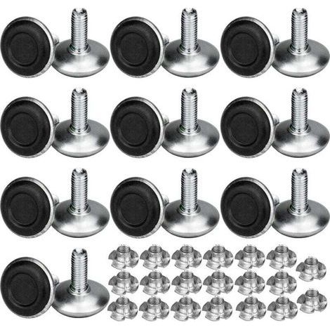 20 Pack Pied Vérin Réglable Pour Meuble, Pied de Nivellement Aevc T-écrou Filetage M8x20x30mm, Vis Support de Nivellement Pieds de meuble, Chaise, Table (1/5)