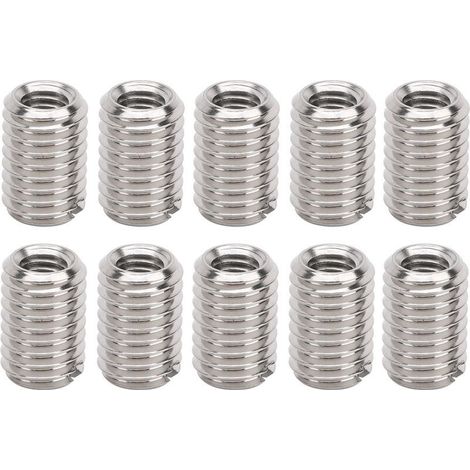 10pcs Filetage Réducteur écrou Réparation Kit D'insertion Raccord de Tuyau Adaptateur Réducteur Accessoire de Fixation en Acier Inoxydable, Femelle M5 X 0.8mm, Mâle M8 X 1.25mm 12MM (1/5)