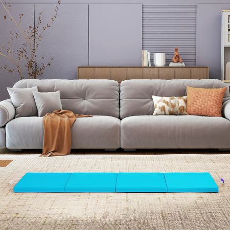 Tapis de gymnastique pliable, 5 cm d'épaisseur, bleu et violet foncé, confort optimal (1/5)