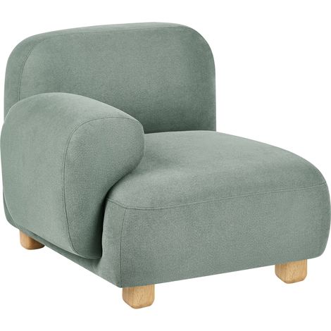 Módulo esquinero derecho de tela asiento 1 plaza patas de madera repelente al agua moderno verde claro Amli (1/5)