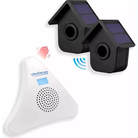 Alerte de passage 600m sans fil - 2 détecteurs de mouvements autonomes (solaires) + carillon TR (DA600+) (1/5)