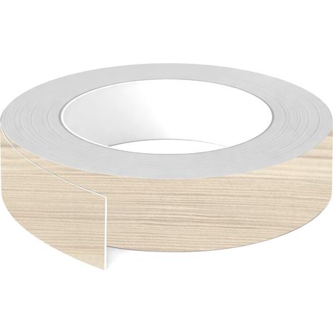 1x Bande de chant ABS sans colle 23 mm x 5 m épaisseur 0,8 mm facile à appliquer bricolage étagère meuble panneau plan de travail bois stratifié, blanc (1/3)