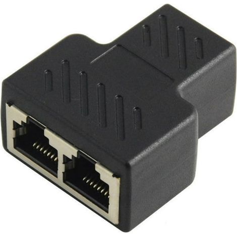 Câble Ethernet RJ45 Splitter 1 vers 2, Adaptateur Connecteur LAN, Répartiteur Réseau pour Internet, Compatible Cat5/Cat6, Paire de Prises Mâle-Femme (1/5)
