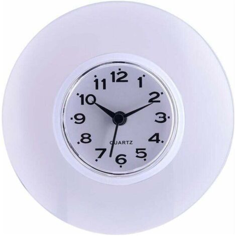 PA Heaveant Orologio da parete, Orologio da doccia per bagno, Mini orologio da doccia impermeabile con grande ventosa per camera da letto, cucina, bagno, soggiorno (bianco) (1/4)