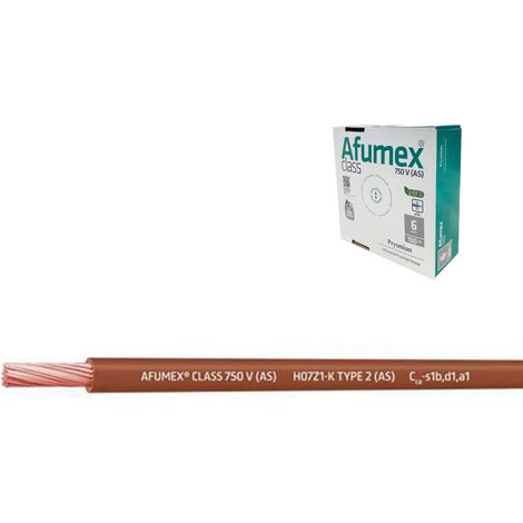 Rollo 100mts cable unipolar flexible libre de halógenos AFUMEX H07Z1-K  6mm - Marrón