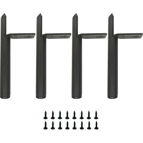 Patas metálicas negras de 13 cm para muebles, patas de mesa metálicas, capacidad de carga de hasta 800 kg, adecuadas para sofás, mesas de centro, soportes de TV, camas y otros muebles