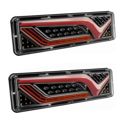 2 pièces 12V-24V LED camion feu arrière feux arrière clignotant frein marche arrière Signal lampe remorque camion Bus camping-car caravane RV tracteur (1/5)