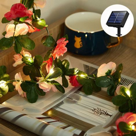 Guirlande Vigne Artificielle avec Lumières LED - 2 m 20 LED / 5 m 50 LED / 10 m 100 LED - Blanc Chaud - Pour Décoration Murale Chambre Jardin Bureau Mariage (1/4)