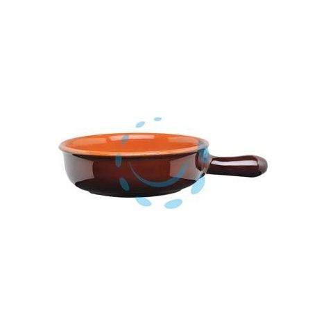 CASSERUOLA IN TERRACOTTA ALTO 1 MANICO BICOLORE - cm.20