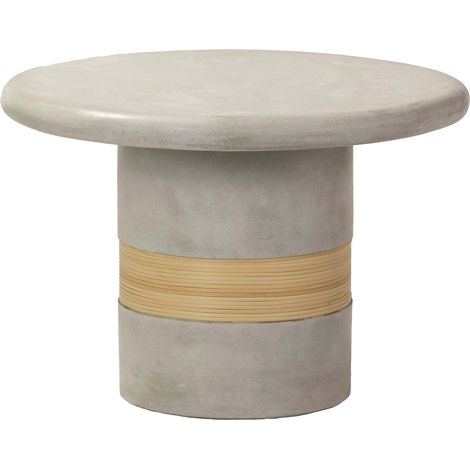 Rattan Stein Couchtisch 70x70x50 cm (1/5)