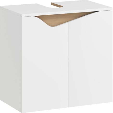 Mobile sotto lavabo da bagno bianco 60 x 35 x 57,9 cm con ante soft-close (1/5)