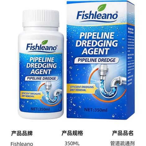 FISHLEANO Abflussreiniger, Küchenabflussreiniger zur Auflösung von Fett und Haaren. (1/5)