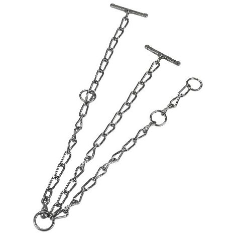 Preprovette cha�ne avec tireurs et bague, 60 cm,  cha�ne 4 mm,  cou 80 cm, veaux