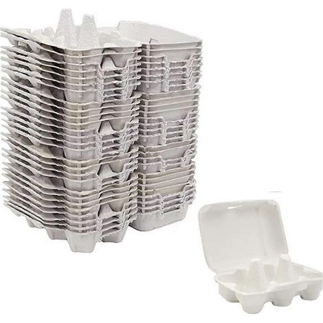 50 Eierkartons aus Papier für Hühnereier, 6 Eier pro Karton, ideal für Bauernmärkte und Reisen. (1/5)
