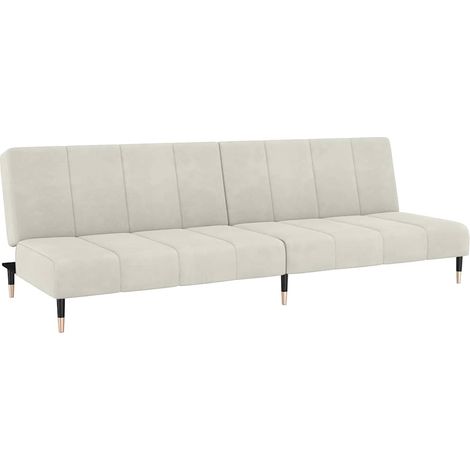 Canapé Sofa-lit à 2 places crème velours (1/5)