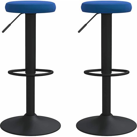 vidaXL Taburetes de cocina 2 unidades terciopelo azul (1/2)