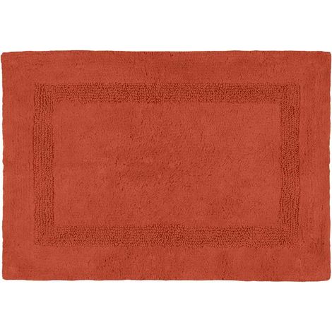 Tapis de bain terracotta en coton 50 x 80 cm (1/2)