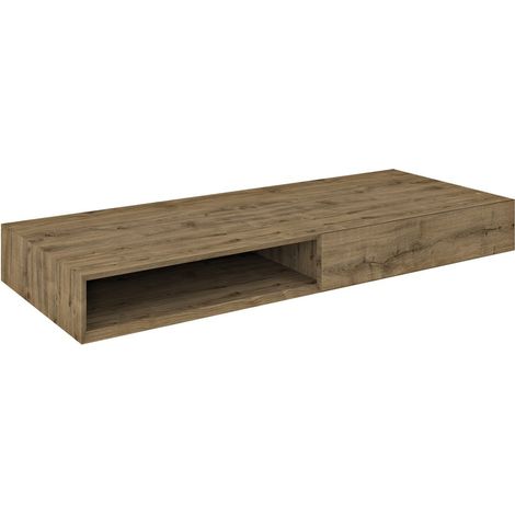 Meuble sous vasque MORIAN 120x14x48cm, chêne, à droite (1/5)