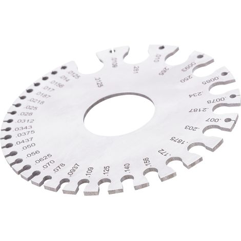 Stainless steel 2 Sides Round Wire Thickness Measurer Tester Ruler Gauge Diameter Tool
