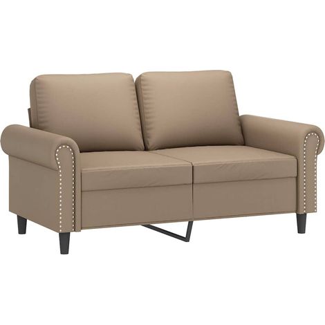 Canapé  Sofa à 2 places Cappuccino 120 cm Similicuir