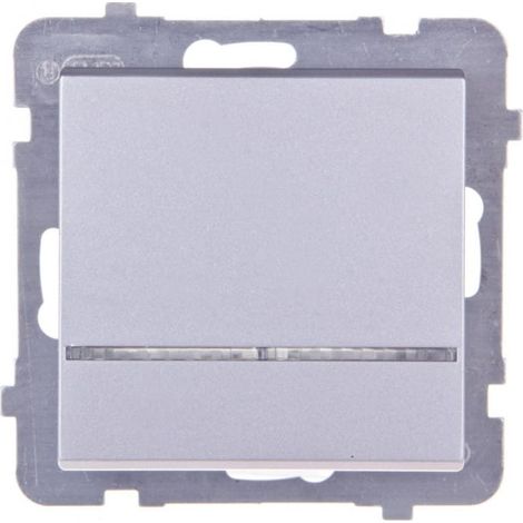 Sonata Einzelschalter mit Beleuchtung, matt silber ŁP-1RS/m/38