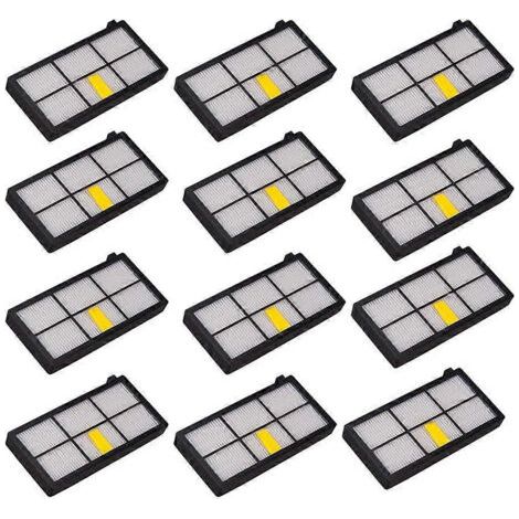 Lot de 12 filtres HEPA pour robots aspirateurs Roomba séries 800, 900, 860, 870, 871, 880, 960 et 980