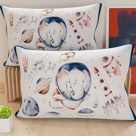 Lot de 2 Taies d'Oreillers 80x40 cm 100% Microfibre Hypoallergénique, Housse Oreiller Rectangulaire Enfants Garçon, Paquet de 2