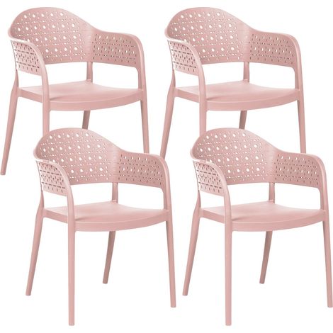 Set mit 4 Stühlen NARINO Rosa