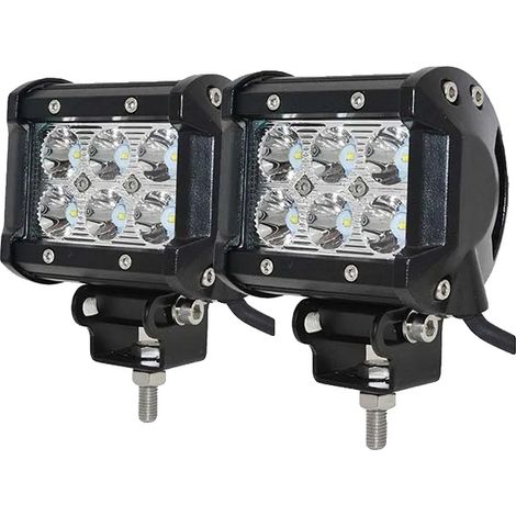 Barra de luz LED para trabajo, iluminación potente, construcción duradera, 2 focos de 18 W. (1/2)