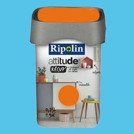 RIPOLIN Peinture Attitude Récup' Bleu seventies satin 0,75L 0,75 L (1/2)