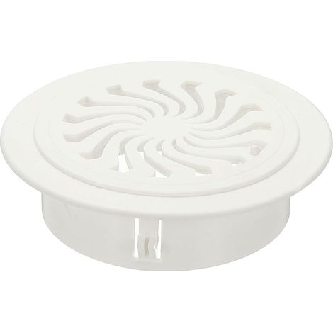 3.9" (100mm) Round Ventilation Grille, Adjustable ABS Louvered Grille with Screen Suitable for 3.94"-4.33" Hole for Bathroom Ventilation, White (1/5)