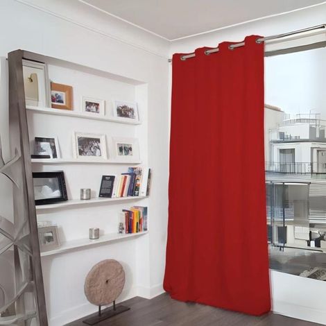 Rideau Phonique Occultant et Thermique "MOONDREAM" Rouge 140x260 cm (1/4)