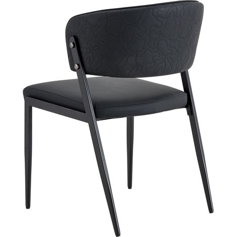 Chaise de salle à manger moderne en simili cuir avec structure métallique, ergonomique, lot de 2 (1/5)