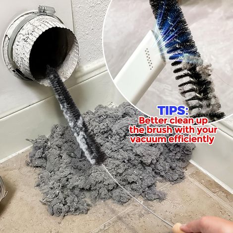 Kit de nettoyage pour conduit de sécheuse (2 pièces) - Brosse à poussière en acier inoxydable 304