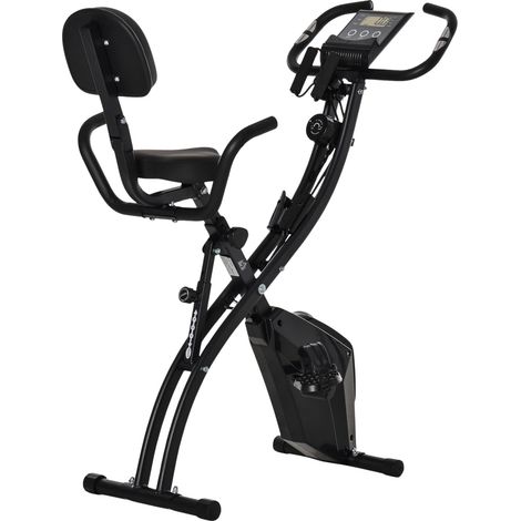 Heimtrainer 2-In-1 Fahrradtrainer Hometrainer Klappbarer Trimmrad Mit 8 Stufig Einstellbarem Magnetwiderstand Und 1 Paar Spannseil Stahl