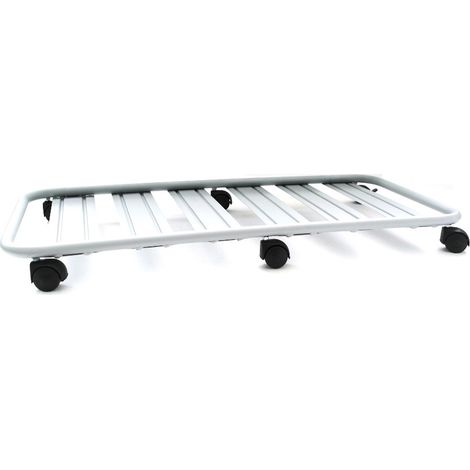 Carrello sottovaso rettangolare in profilo tubolare con ruote cm. 100 ALLUMINIO (1/6)