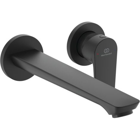 Ideal Standard Grifo de lavabo de pared Cerafine O Salida 224mm Silk Black, BD133XG